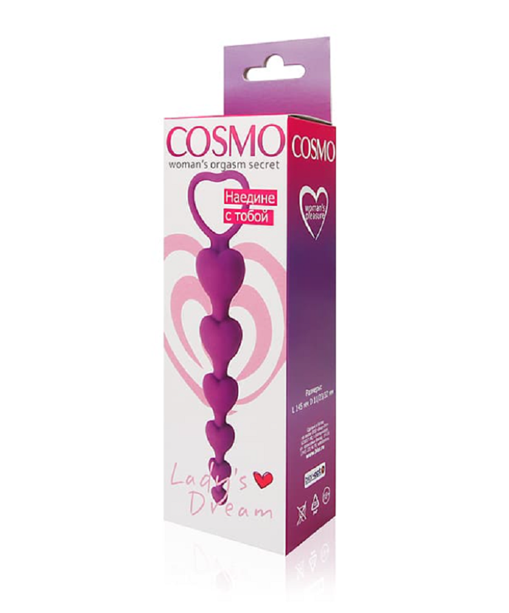 Анальная цепочка Cosmo фиолетовая 14,5 см