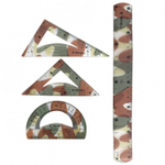 Набор чертежный Yalong, 30 см, пластиковый, 4 предмета, гибкий, "Милитари", пакет с европодвесом