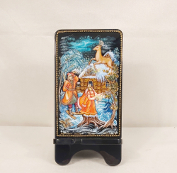 Сувенирная подставка для телефона с росписью Палех "Серебряное копытце"