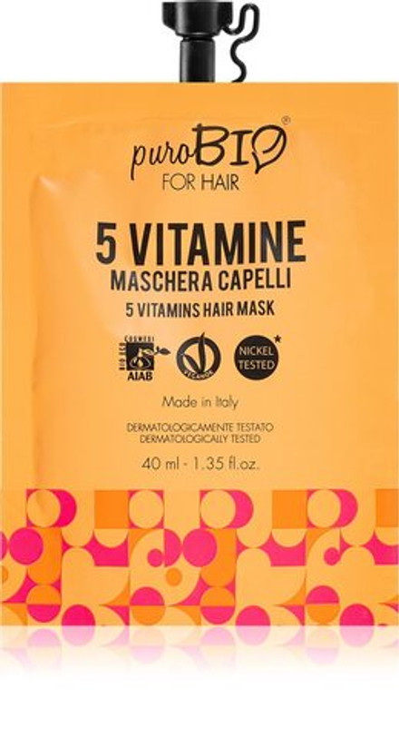 puroBIO Cosmetics 5 Vitamins - питательная маска для волос /   40  ml  / GTIN 8051411364672