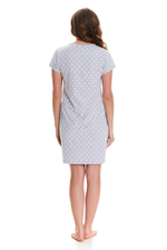 Сорочка свободного кроя в горошек (Размер: XL) (Цвет: светло-серый)