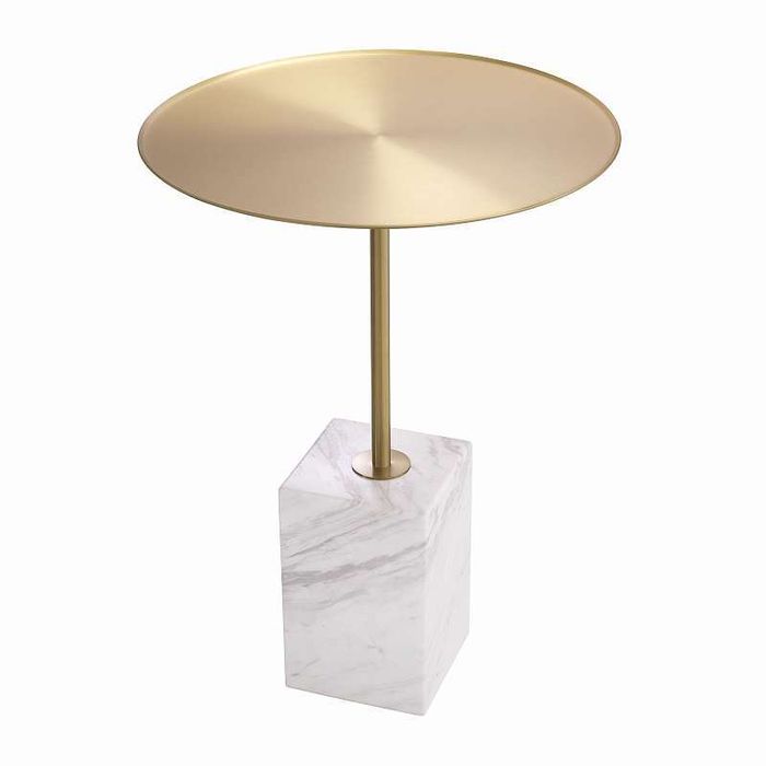 Приставной столик Eichholtz Cole brushed brass finish white marble 115543