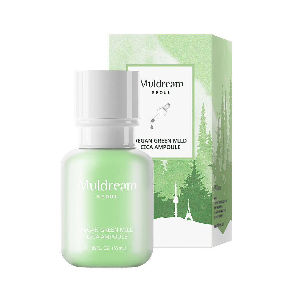 Muldream Ампульная сыворотка для лица с экстрактом центеллы азиатской Vegan Green Mild CICA Ampoule, 55 мл