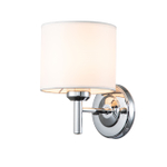 Настенный светильник 1x40Вт E27, металл/ткань, хром