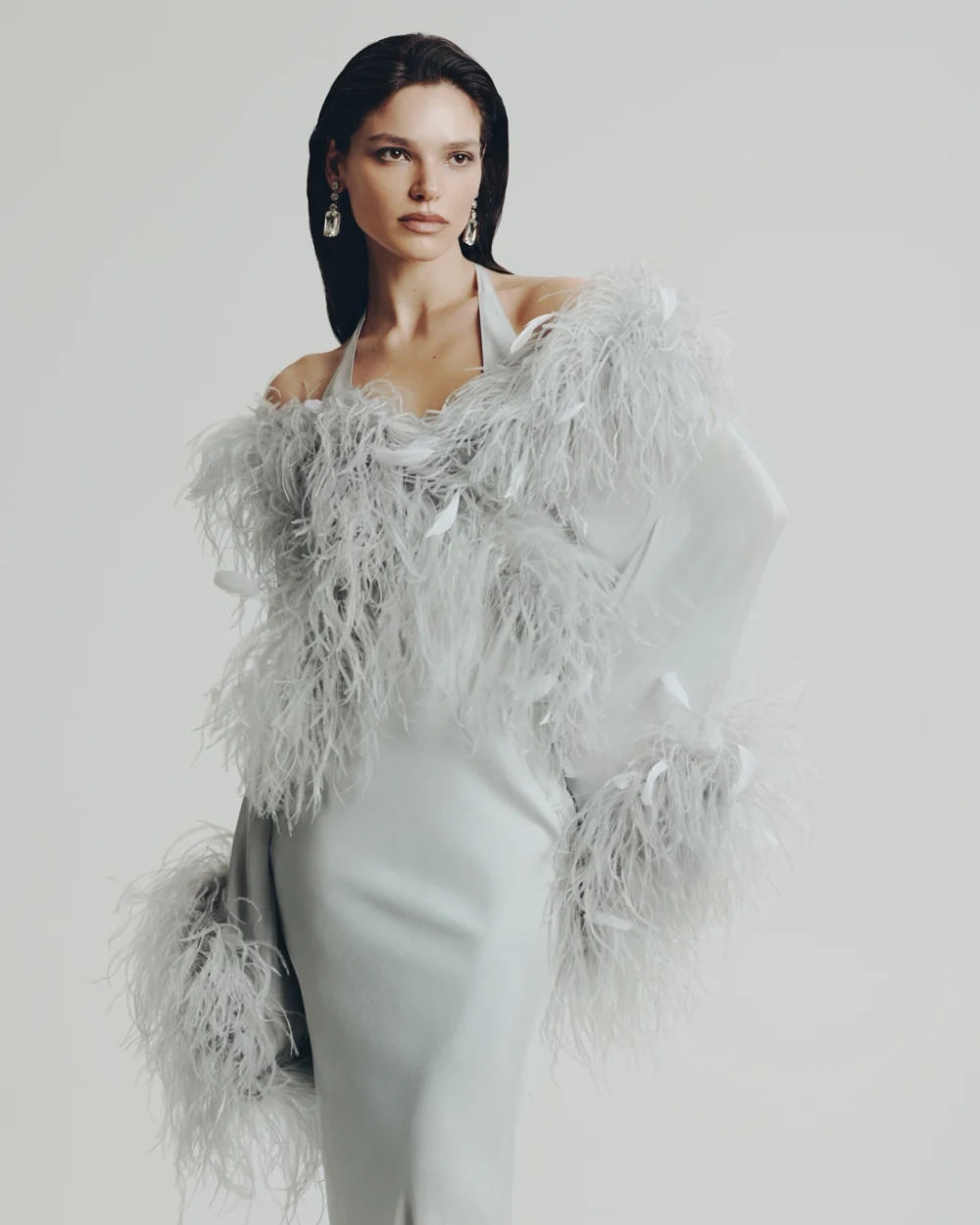 Кардиган серебряное перо, Серый