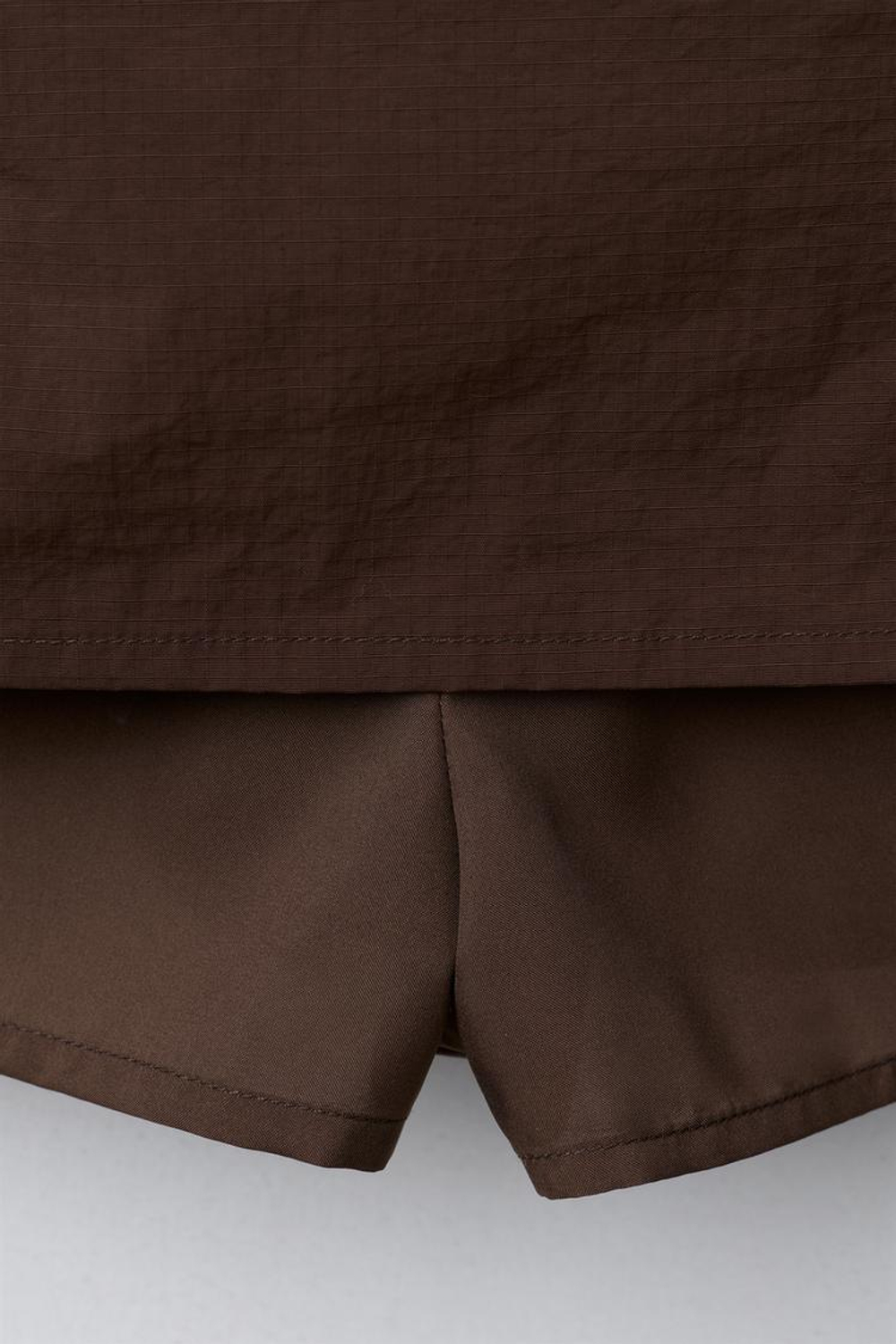 ZARA Х CHAMPION ® ЮБКА-ШОРТЫ ИЗ НЕЙЛОНА, КОРИЧНЕВЫЙ