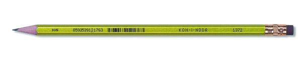 Карандаш чернографитный KOH-I-NOOR 1372 с ластиком, HB, ассорти металлик