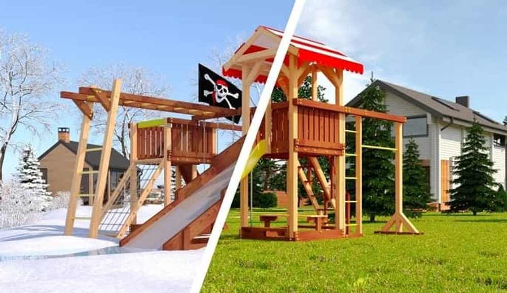 Деревянная детская площадка Савушка "4 сезона" - 8