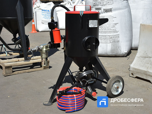 Пескоструйный аппарат PST-PS-25-3 с рукавом TWIN 20 метров с шиберным дозатором