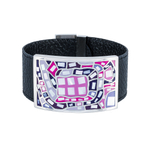 Браслет Fiore Luna на черном кожаном ремешке CB00100-5