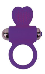 Фиолетовое эрекционное виброкольцо с сердечком (Цвет: фиолетовый)