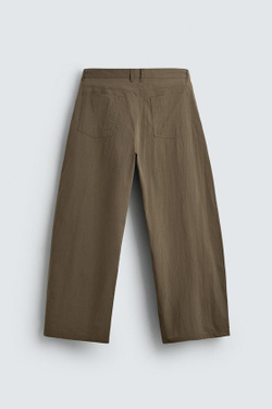 ZARA БРЮКИ CURVED FIT, ХАКИ