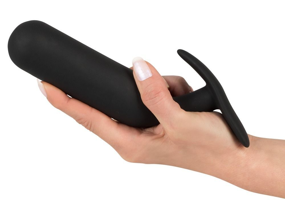 Черная утяжеленная анальная пробка Anal Trainer Medium - 18 см. (Цвет: черный)