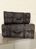 Набор из 2-х декоративных чемоданов темно-серый 39x24x16см/45x30x18,5см+5/6см ручка