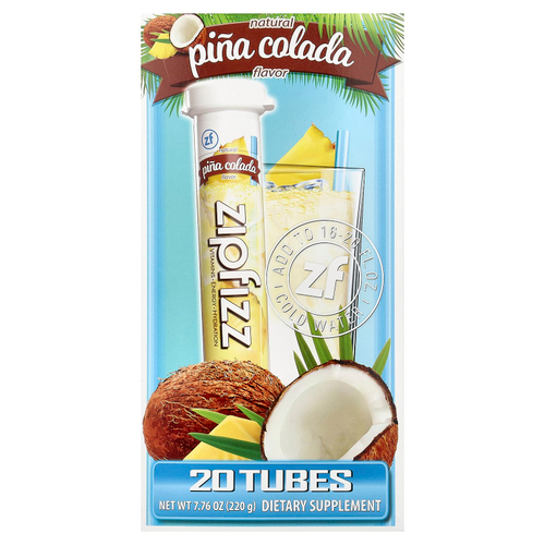 Zipfizz, смесь для энергетического напитка, пина колада, 20 тюбиков по 11 г (0,39 унции)