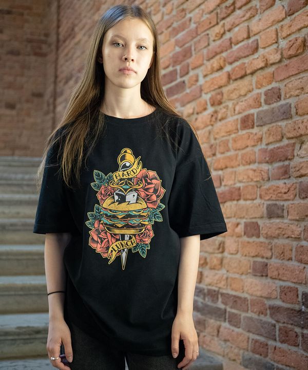 Футболка оверсайз Burger черная - фото 15