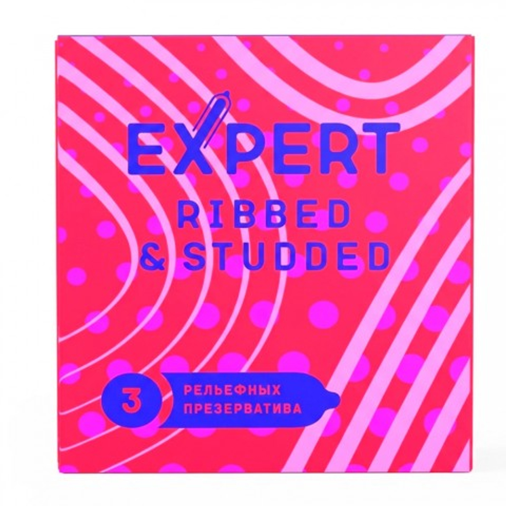 Презервативы EXPERT Ribbed&Studded, ребристо-точечные, 3 шт