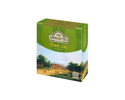 Чай зеленый в пакетиках Ahmad Green Tea, 100 пак/уп (Ахмад)