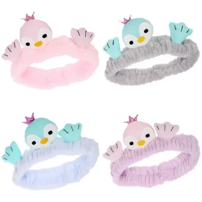 Повязка на голову косметическая «ДАЙМОНД РУШ», цвет лавандовый, пудровый, небесный и серый, 20*5.5см (ZIP пакет)