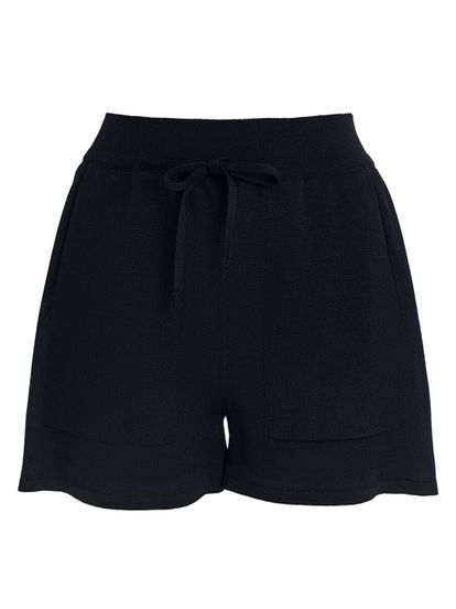 Женские шорты черного цвета из вискозы - фото 1