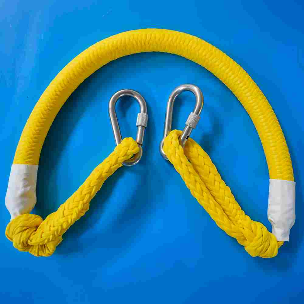 Амортизирующий банджи-трос для якорения надувных аквапарков и водных конструкций