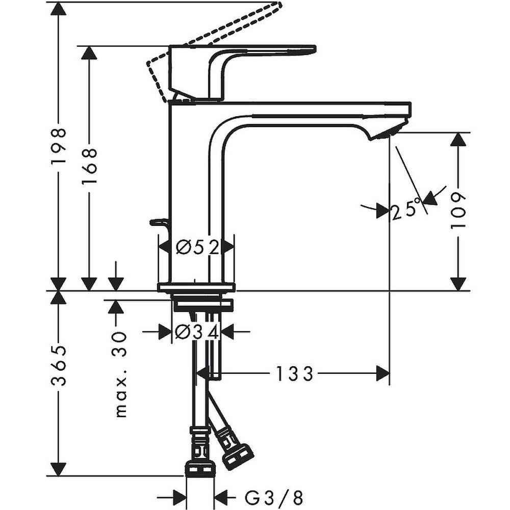 Смеситель для раковины Hansgrohe Rebris S 72517000 хром