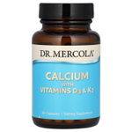 Dr. Mercola, Кальций с витаминами D3 & K2, 30 капсул