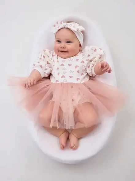 Платье-боди детское сердечки