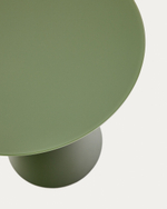 Журнальный столик Wilshire из стекла и стали зеленый Ø50cm