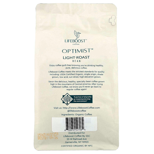 Lifeboost, Coffee, Optimist ™, зерна, легкой обжарки, 340 г (12 унций)