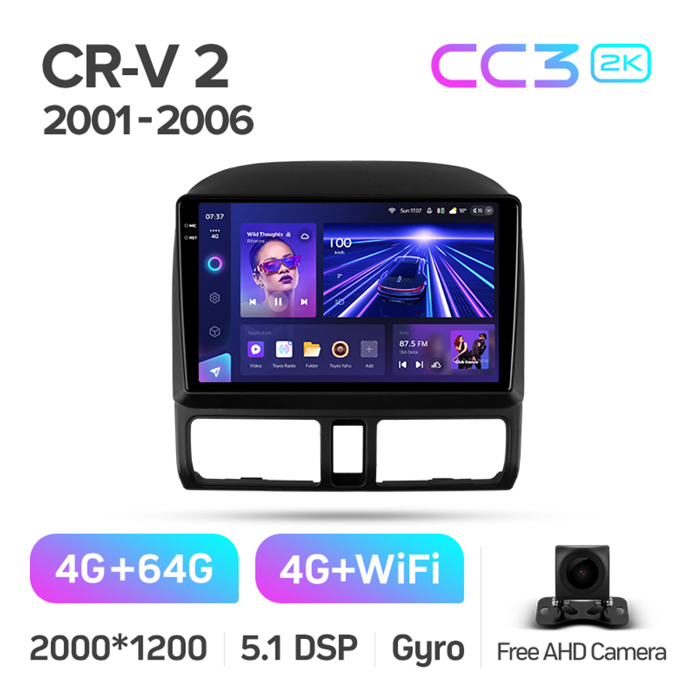 Teyes CC3 2K 9"для Honda CR-V 2 2001-2006