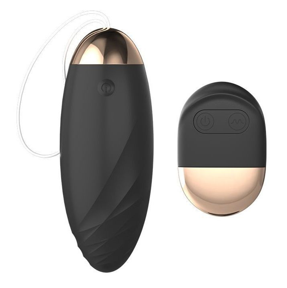 Черное виброяйцо Play With Me Love Egg с пультом ДУ (Цвет: черный)