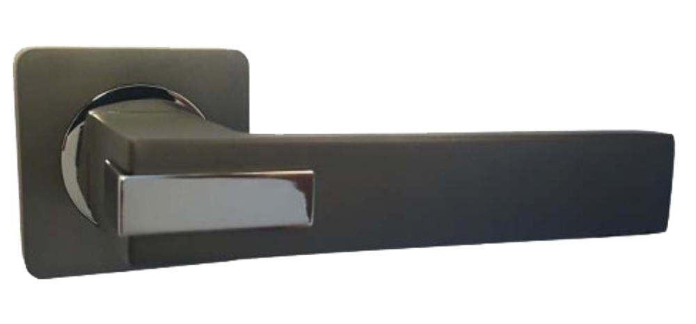 Ручка квадрат Ренц Катания, цвет никель черный матовый(графит)/хром ЦАМ (гарантия - 10 лет)