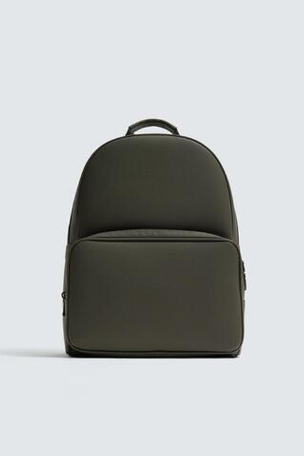 ZARA РЮКЗАК С ТЕКСТУРОЙ, ЗЕЛЕНЫЙ ХАКИ
