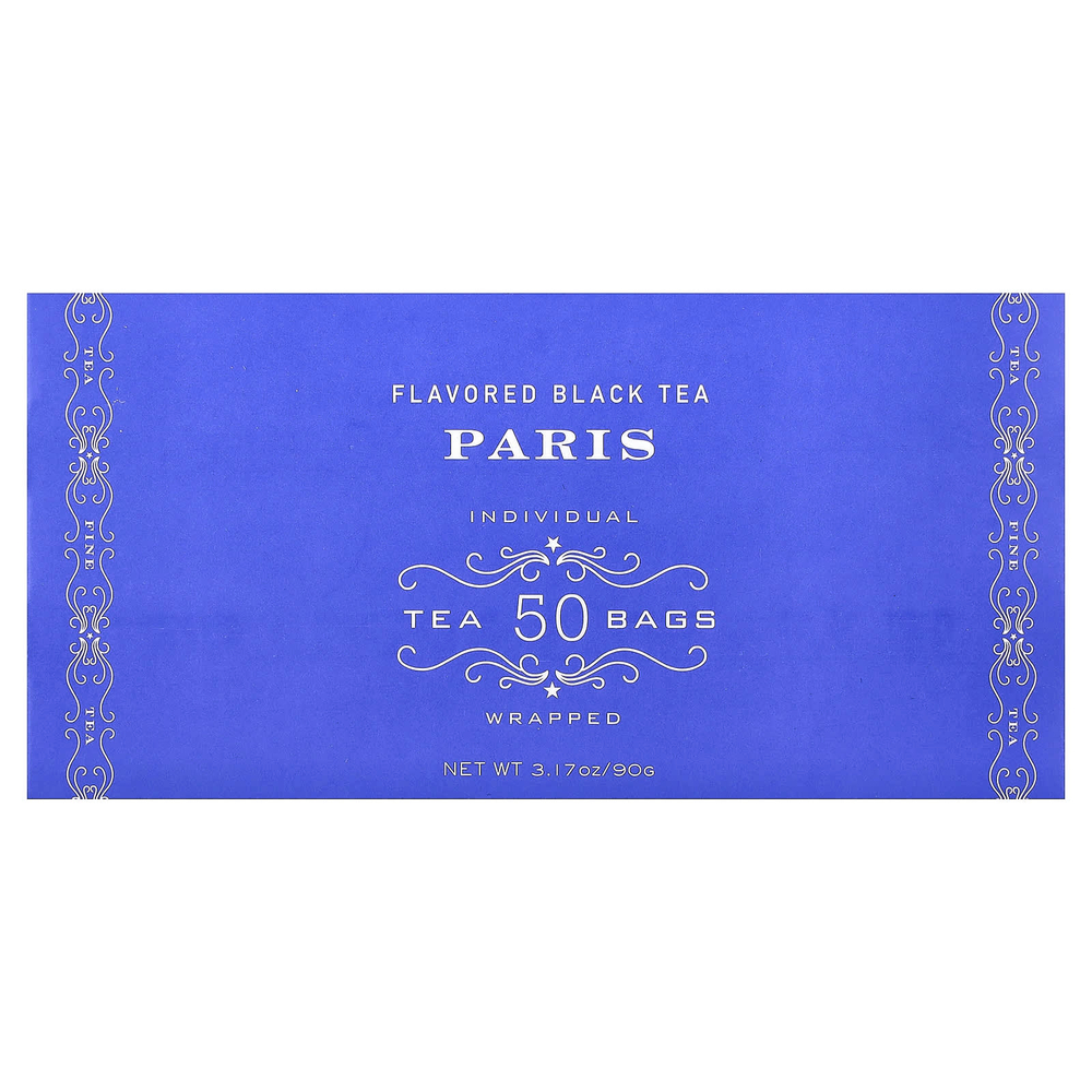 Harney & Sons, Фруктовый черный чай с бергамотом, Париж, 50 чайных пакетиков, 90 г (3,17 унции)