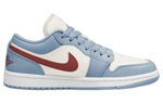 Кроссовки Jordan Air Jordan 1 Low Blue Grey Dune Red (Женская размерная сетка)