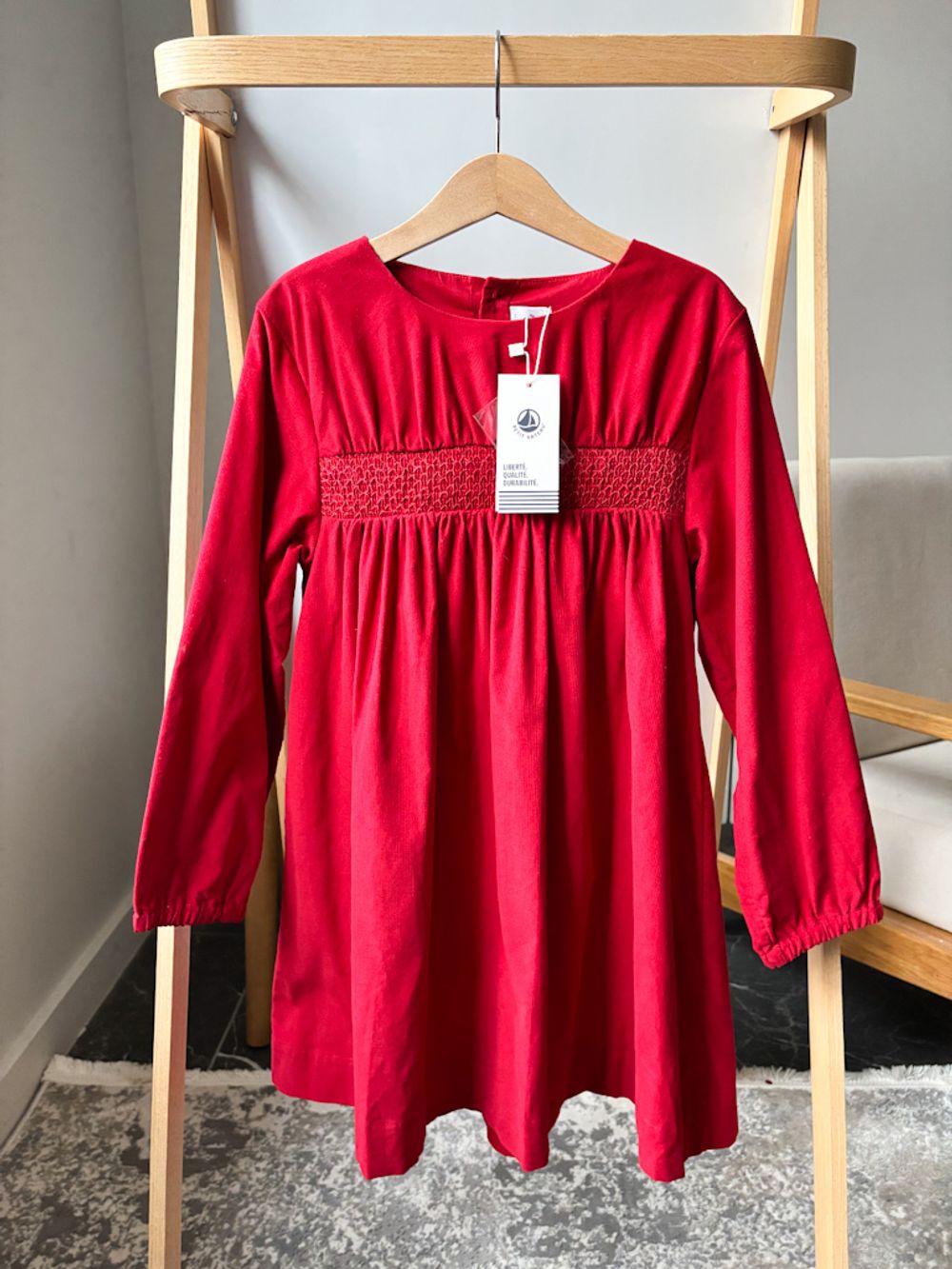Новое вельветовое платье Petit Bateau, 128