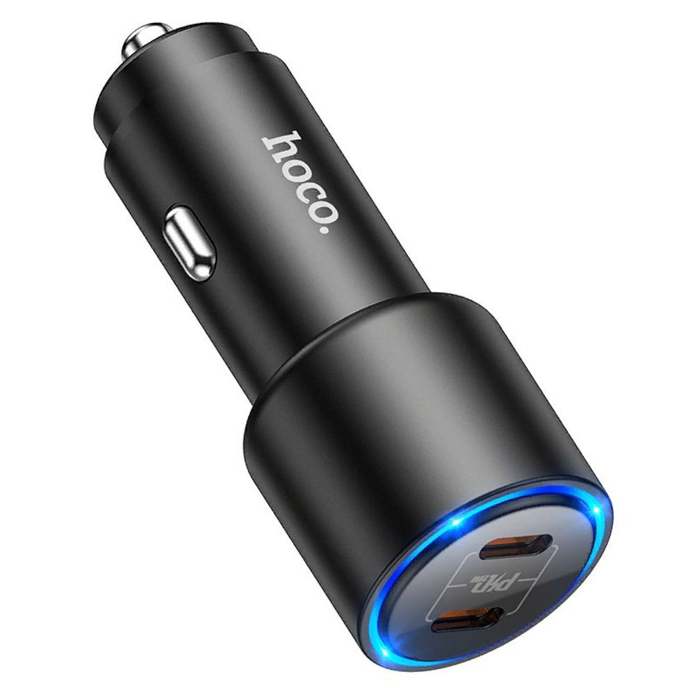 Разделитель автомобильный Hoco NZ3 Clear way 40W dual port PD car charger (2Type-C: 5V &amp; 2.4A 20W/ total output 40W) Черный