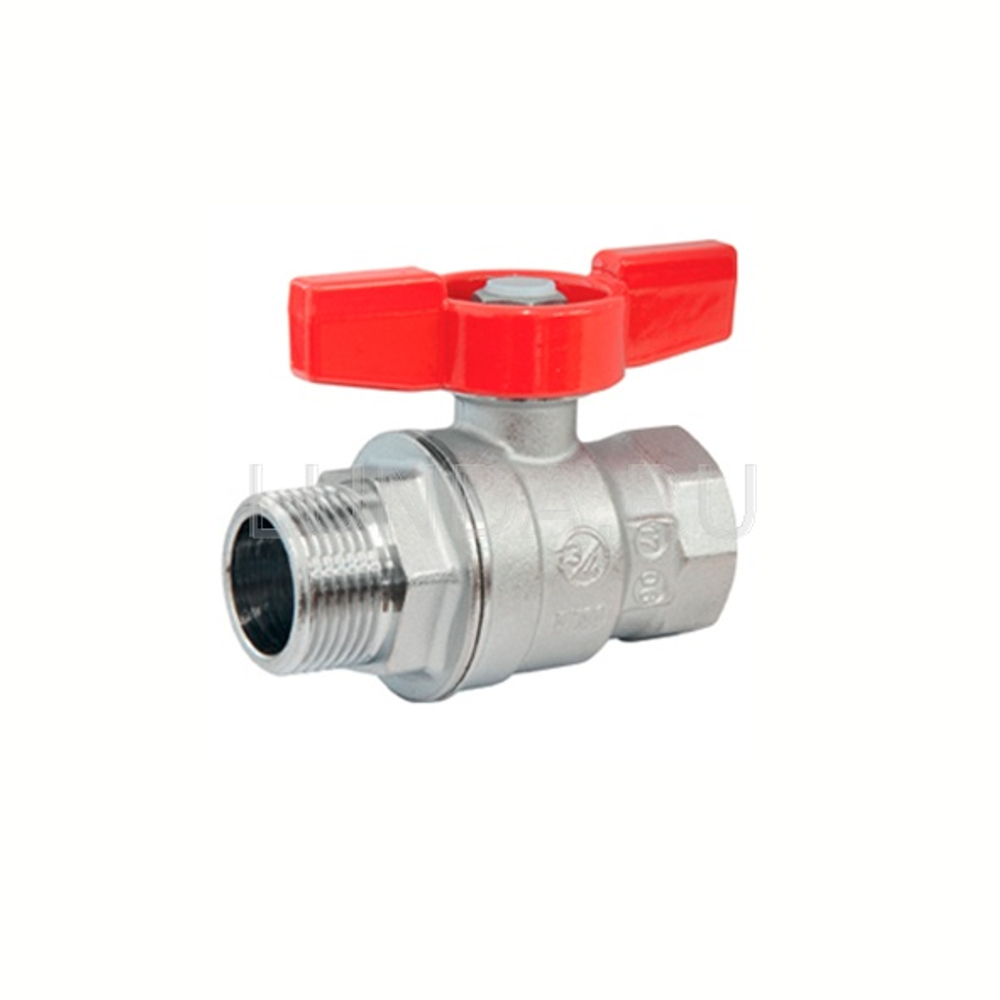 Шаровой кран латунный ВР-НР, полнопроходный 1/2, ручка-бабочка,  Giacomini R854х023