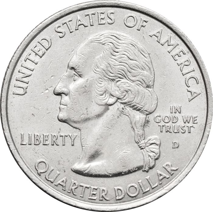 25 центов (1/4 доллара, квотер) 2001 США «Штат Нью-Йорк» (D) VF-XF