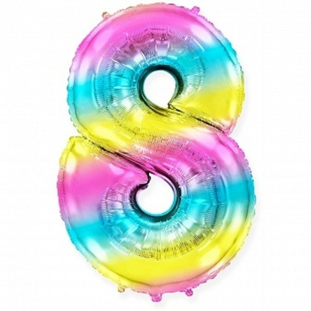 Ф ЦИФРА 8  40" Радуга металлик