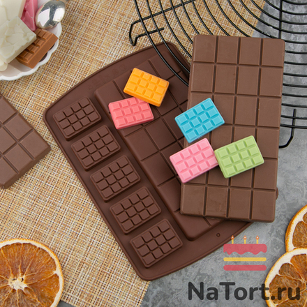 Форма силиконовая для шоколада «Плитка микс 6 в 1»