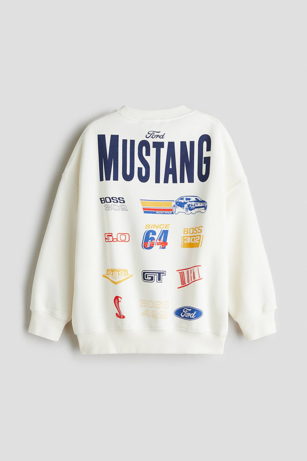 H&M Комплект из толстовки и шорт с принтом, белый