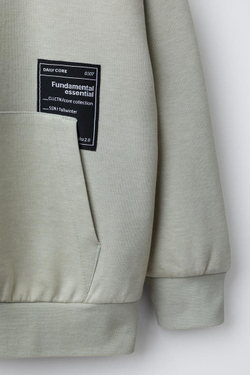 ZARA КОМПЛЕКТ: ТОЛСТОВКА С КАПЮШОНОМ И БРЮКИ-ДЖОГГЕРЫ ИЗ ТКАНИ ИНТЕРЛОК, СВЕТЛО-ЗЕЛЕНЫЙ