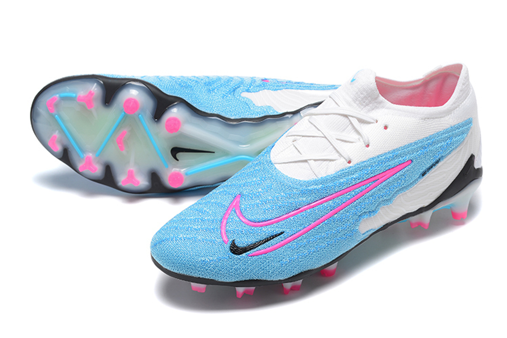 Бутсы Nike Phantom GX Elite FG (Белый+голубой)