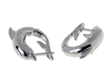 "Ники" серьги в родиевом покрытии из коллекции "Животные" от Jenavi  с английским замком