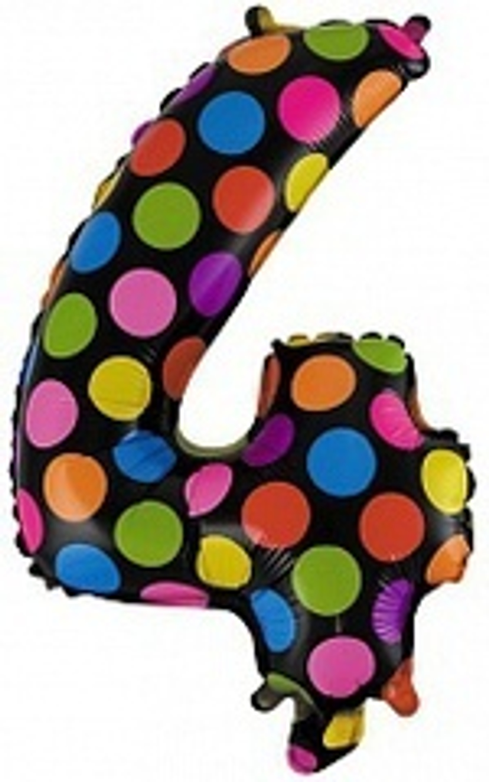 Шар с клапаном (16''/41 см) Мини-цифра 4 Супер Яркий