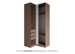 МС Роза Шкаф угловой 1100 Орех Франклин/Ройс Графит Скин, ДСВ Мебель