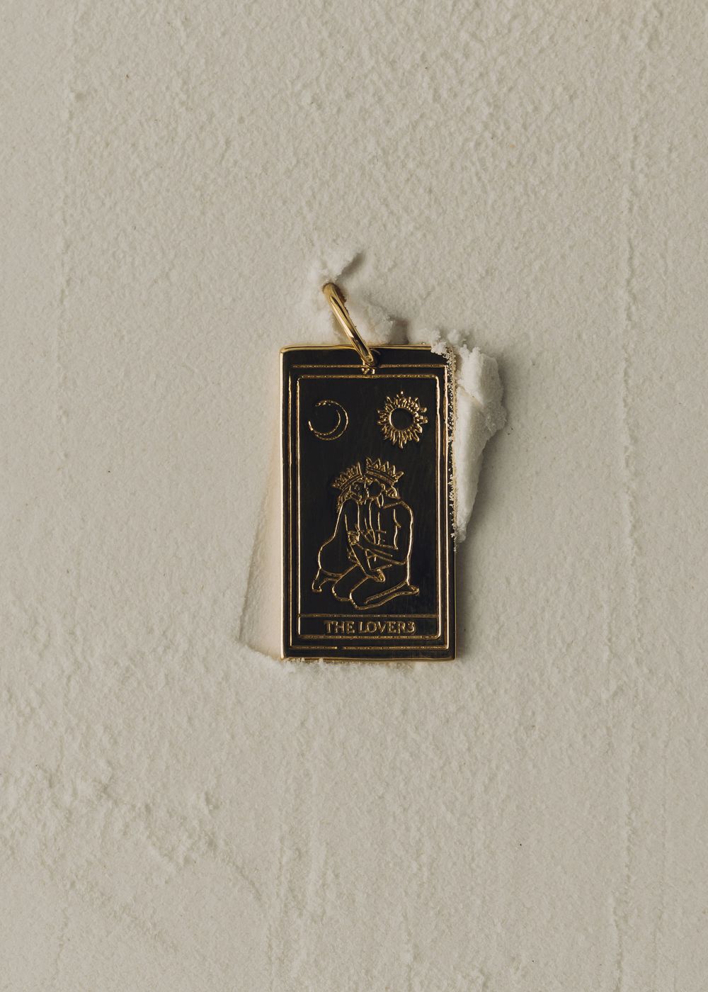 Подвеска карта таро Влюбленные малая позолота La Lune
