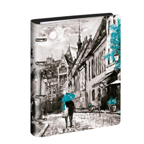 Тетрадь на кольцах А5 180х220мм, 80л, под кожу, BRAUBERG VISTA, Town, 112121